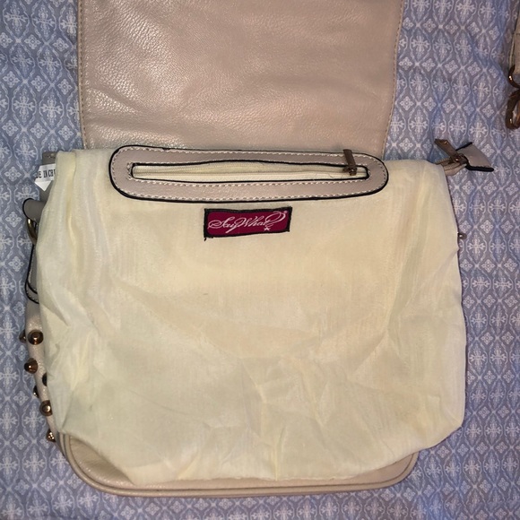 Say What? Faux Leather Bronze Studded Crossbody - Picture 6 of 7